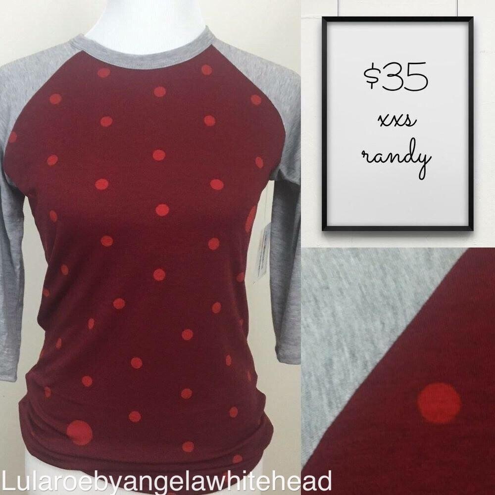 LuLaRoe Randy XXS - Baseball tee NWT polka dot!